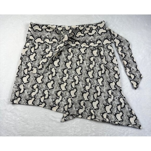 Vix PaulaHermanny Snake Print Wrap Mini Skirt Sz M – Adjustable Tie Waist - Picture 11 of 11